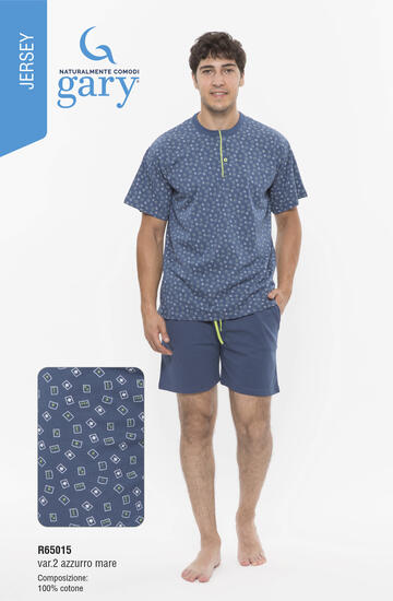 ART. R65015- pigiama uomo serafino m/m cotone r65015 - Fratelli Parenti